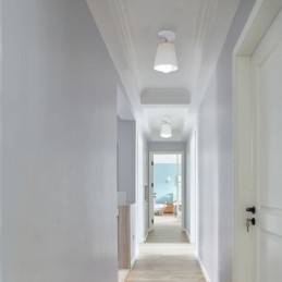 Plafonnier simple en bois et fer nordique (lumière unique)