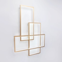 Plafonnier moderne et contemporain en aluminium doré avec variateur d'intensité pour salon, chambre à coucher (peut également servir d'applique murale)
