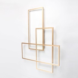 Plafonnier moderne et contemporain en aluminium doré avec variateur d'intensité pour salon, chambre à coucher (peut également servir d'applique murale)