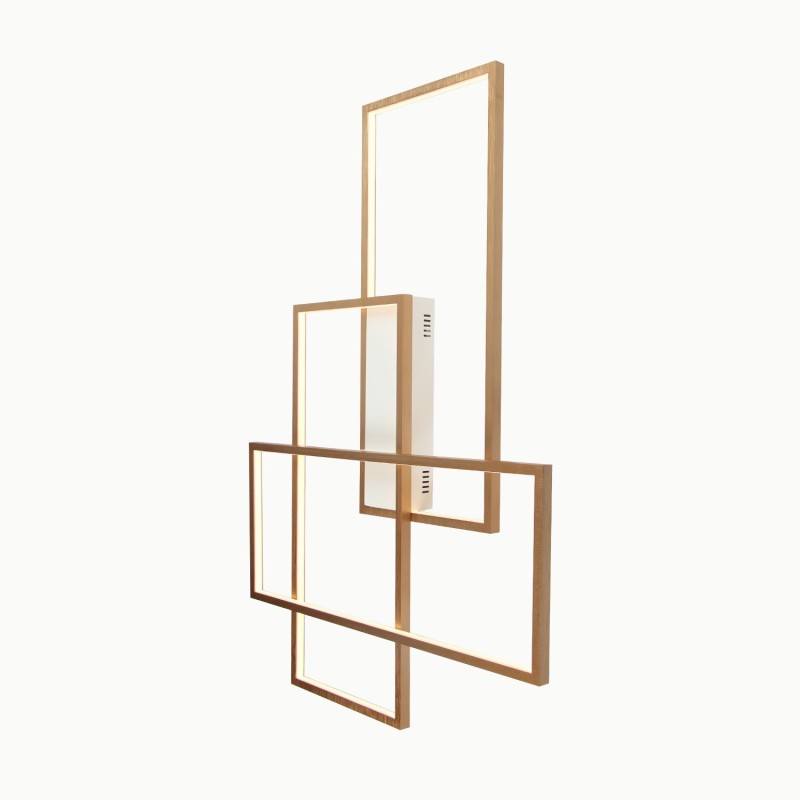 Plafonnier moderne et contemporain en aluminium doré avec variateur d'intensité pour salon, chambre à coucher (peut également servir d'applique murale)