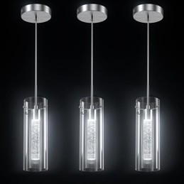 Suspension artistique à 3 lumières avec abat-jour en verre et culot d'ampoule G4