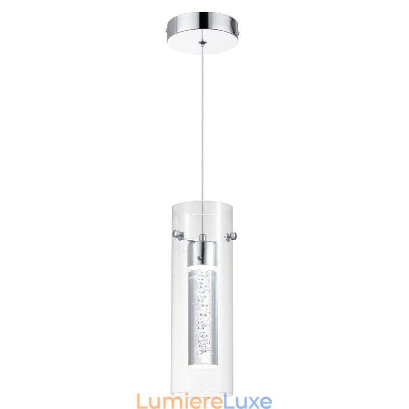 Suspension artistique à 3 lumières avec abat-jour en verre et culot d'ampoule G4