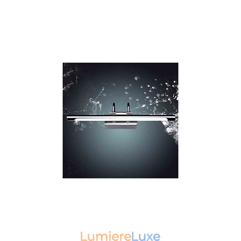 Appliques murales de salle de bain en acier inoxydable et acrylique, éclairage de maquillage, blanc froid et blanc chaud (dimensions : 57 x 13,5 x 15 cm)