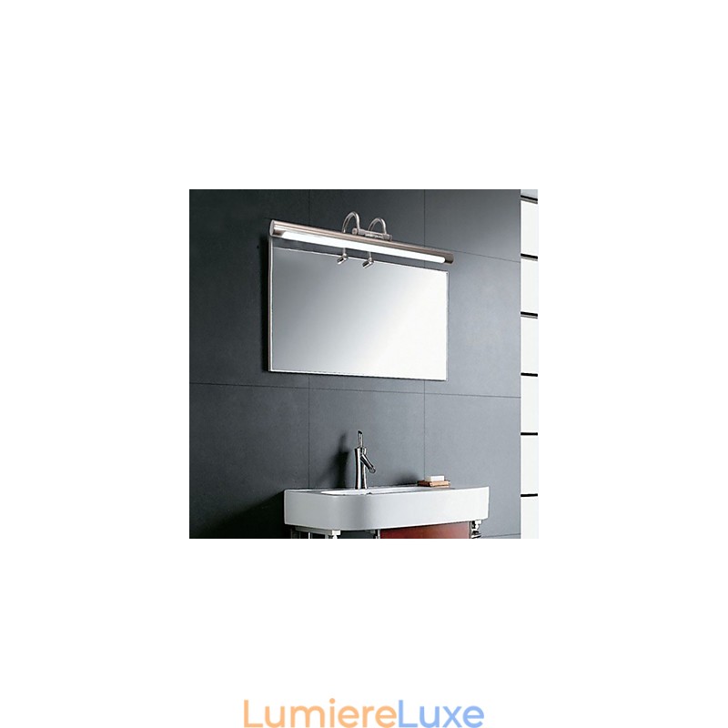 Appliques murales de salle de bain en acier inoxydable et acrylique, éclairage de maquillage, blanc froid et blanc chaud (dimensions : 57 x 13,5 x 15 cm)