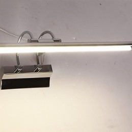 Appliques murales de salle de bain en acier inoxydable et acrylique, éclairage de maquillage, blanc froid et blanc chaud (dimensions : 57 x 13,5 x 15 cm)
