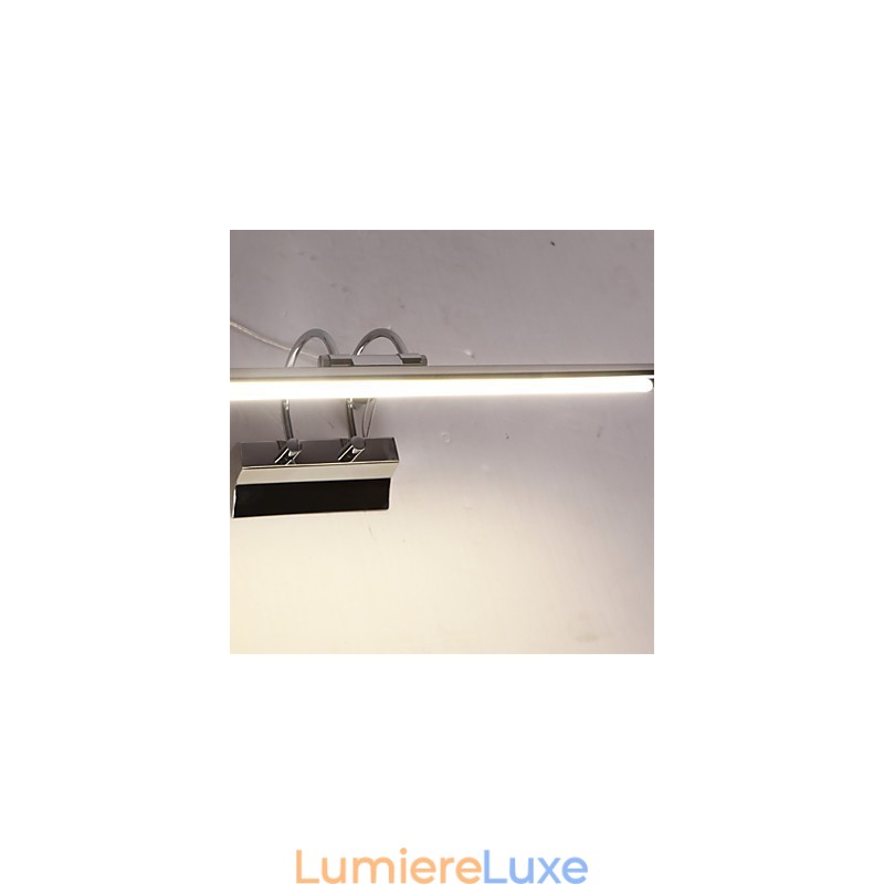 Appliques murales de salle de bain en acier inoxydable et acrylique, éclairage de maquillage, blanc froid et blanc chaud (dimensions : 57 x 13,5 x 15 cm)