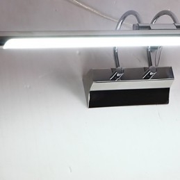 Appliques murales de salle de bain en acier inoxydable et acrylique, éclairage de maquillage, blanc froid et blanc chaud (dimensions : 57 x 13,5 x 15 cm)