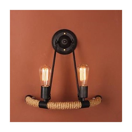 Lampe d'escalier de balcon contractée Lampe murale en corde de chanvre en demi-cercle Lampe d'escalier de balcon contractée Lampe murale en corde de chanvre en demi-cercle