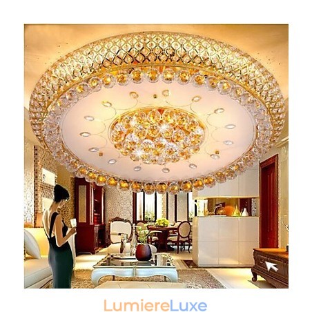 Plafonnier rond en cristal absorbant, diamètre 80 cm, contient 15 ampoules. Plafonnier rond en cristal absorbant, diamètre 80 cm, contient 15 ampoules.