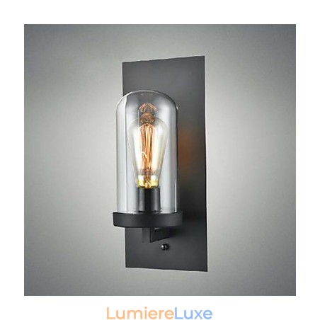 Applique murale en verre et fer de style rustique, lampe murale rétro des États-Unis Applique murale en verre et fer de style rustique, lampe murale rétro des États-Unis