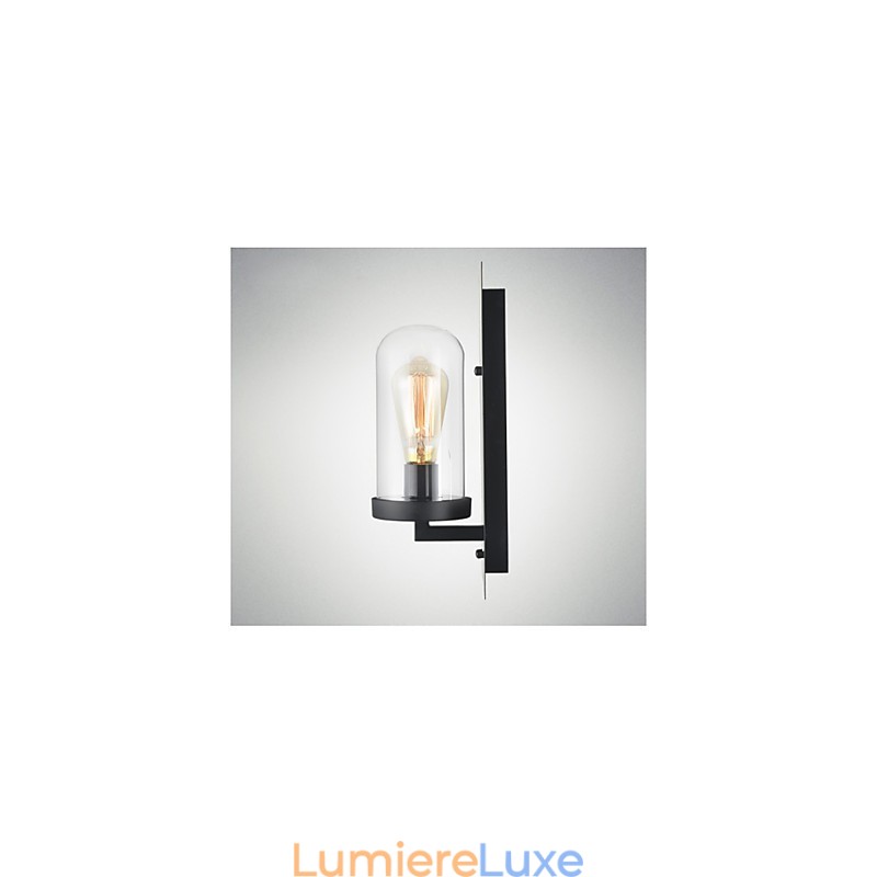 Applique murale en verre et fer de style rustique, lampe murale rétro des États-Unis