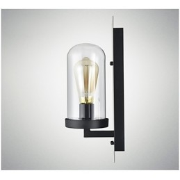Applique murale en verre et fer de style rustique, lampe murale rétro des États-Unis