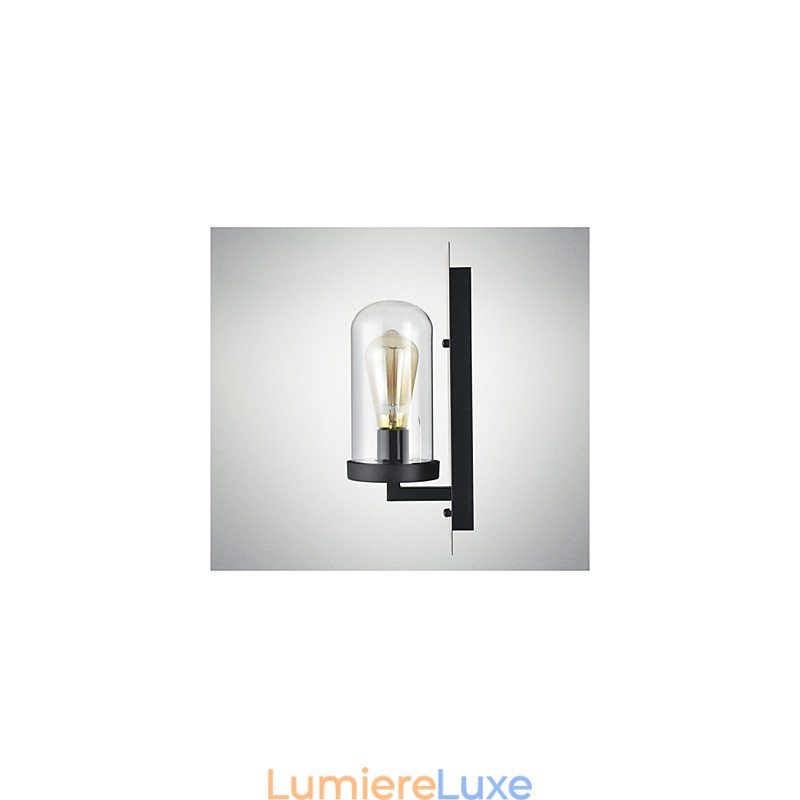 Applique murale en verre et fer de style rustique, lampe murale rétro des États-Unis