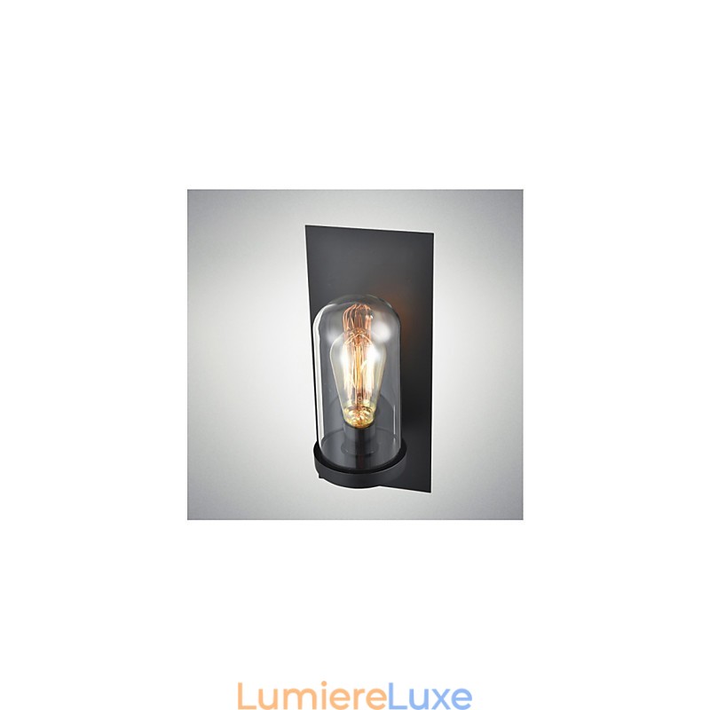 Applique murale en verre et fer de style rustique, lampe murale rétro des États-Unis