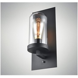 Applique murale en verre et fer de style rustique, lampe murale rétro des États-Unis