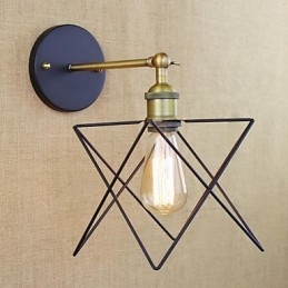 Applique murale décorative de chambre à coucher américaine Lampe d'escalier en fer forgé Processus de couloir