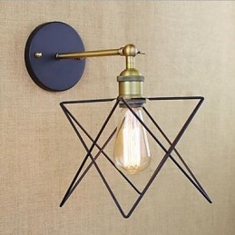 Applique murale décorative de chambre à coucher américaine Lampe d'escalier en fer forgé Processus de couloir