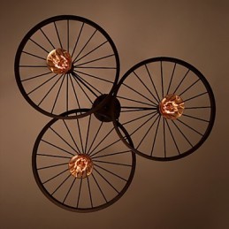 Lampes suspendues rétro Loft Lustre en fer forgé de style industriel à roulettes de style country américain