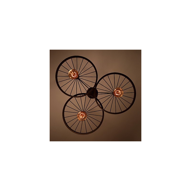Lampes suspendues rétro Loft Lustre en fer forgé de style industriel à roulettes de style country américain