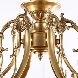 Plafonnier traditionnel classique rustique en laiton et métal