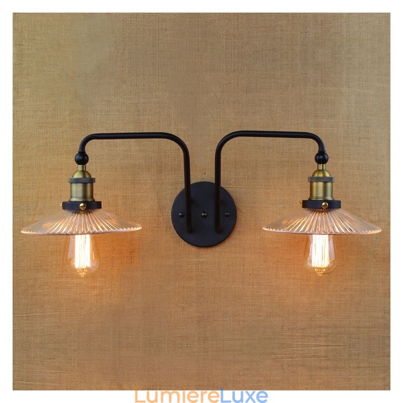 Style nordique industriel personnalité créative chambre intérieur café méditerranéen mur verre double fer
