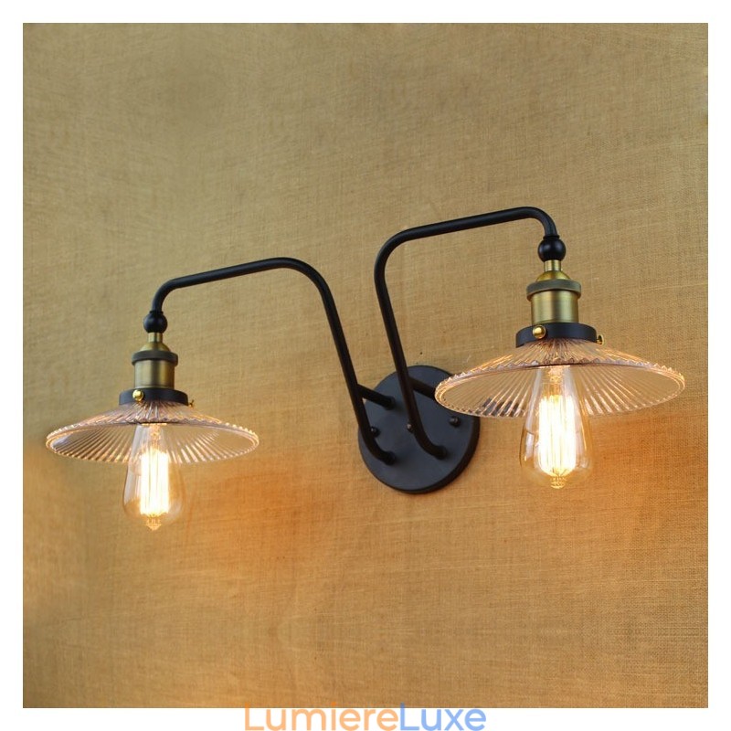 Style nordique industriel personnalité créative chambre intérieur café méditerranéen mur verre double fer