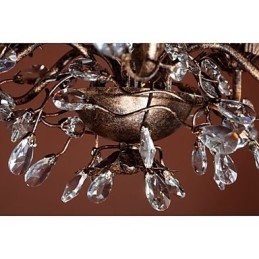 Lustre en métal et laiton antique de style bougie vintage