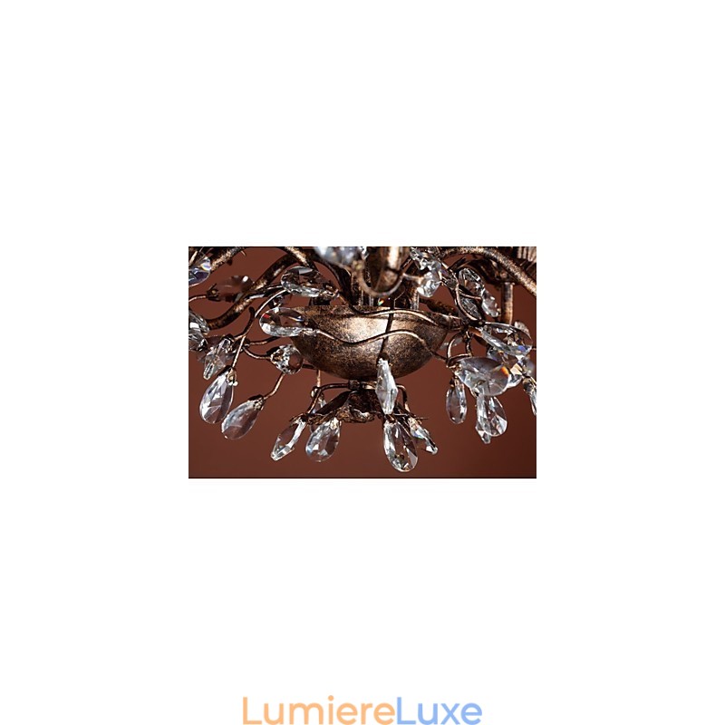 Lustre en métal et laiton antique de style bougie vintage