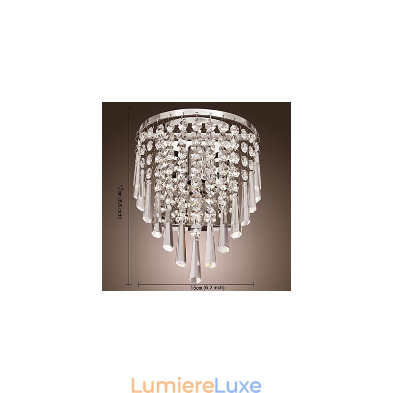 Applique murale semi-circulaire en cristal