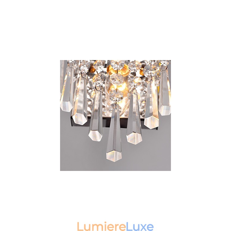 Applique murale semi-circulaire en cristal