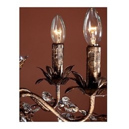 Lustre en métal et laiton antique de style bougie vintage