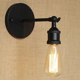 Applique murale minimaliste en fer forgé noir pour restaurant américain, bar, café, allée de chevet