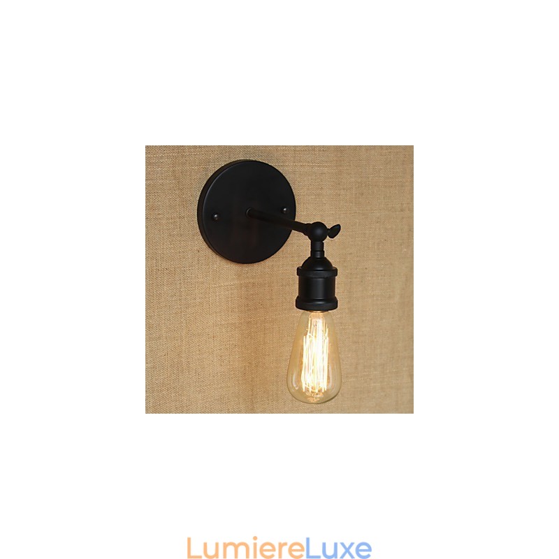 Applique murale minimaliste en fer forgé noir pour restaurant américain, bar, café, allée de chevet