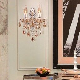 Applique murale élégante en cristal à 2 lumières