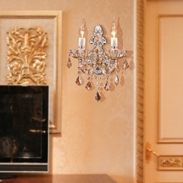 Applique murale élégante en cristal à 2 lumières