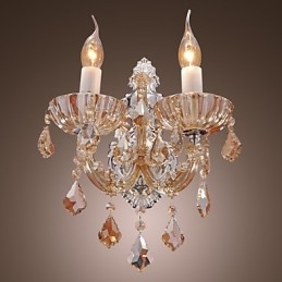 Applique murale élégante en cristal à 2 lumières