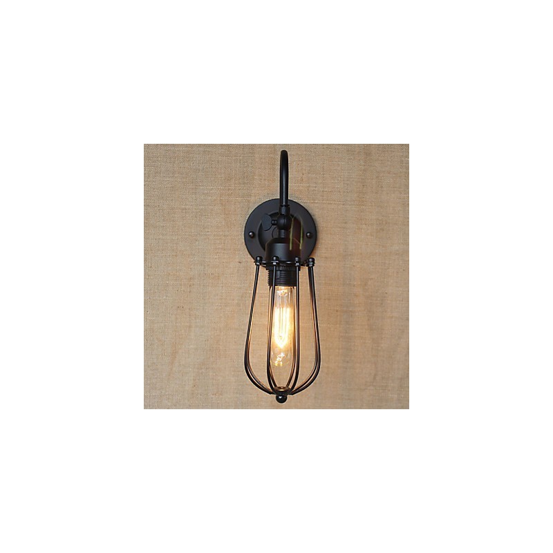 Lampe de salon de style campagnard américain, chambre à coucher, balcon, lampe de chevet minimaliste noire mate, art décoratif mural