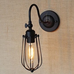 Lampe de salon de style campagnard américain, chambre à coucher, balcon, lampe de chevet minimaliste noire mate, art décoratif mural