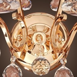 Applique murale en cristal doré à 2 lumières
