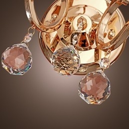 Applique murale en cristal doré à 2 lumières