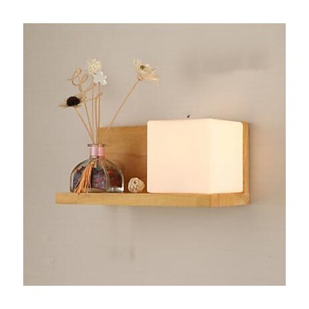 Applique murale créative contemporaine et contractée en bois massif et verre Applique murale créative contemporaine et contractée en bois massif et verre