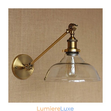 Applique murale rétro créative en verre et laiton, style campagnard américain, idéal pour une chambre à coucher ou un hall Applique murale rétro créative en verre et laiton, style campagnard américain, idéal pour une chambre à coucher ou un hall