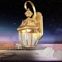 Lampe de jardin entièrement en cuivre, lampe d'extérieur étanche A