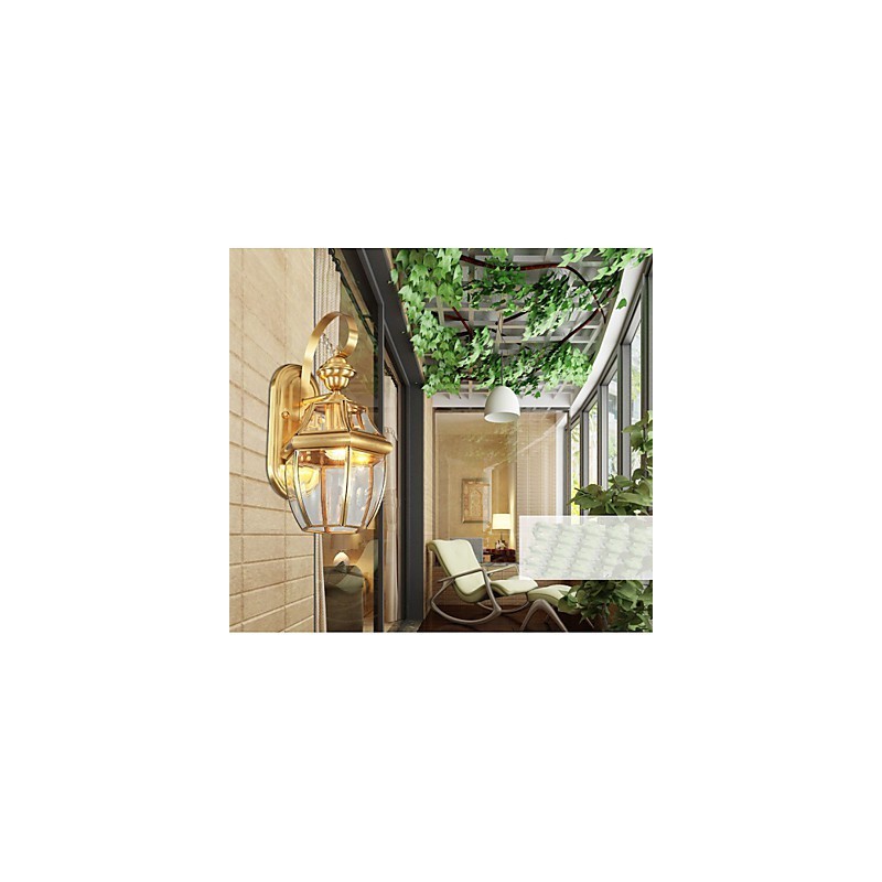 Lampe de jardin entièrement en cuivre, lampe d'extérieur étanche A