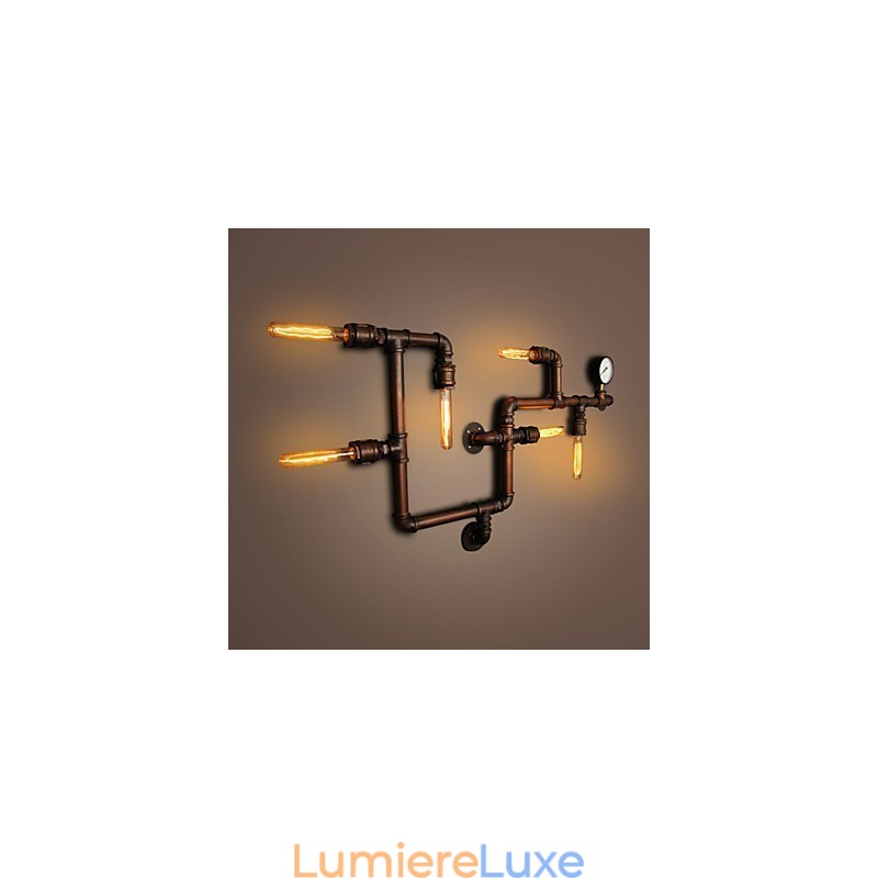 Applique murale 6 lumières finition bronze style industriel rustique Lodge métal