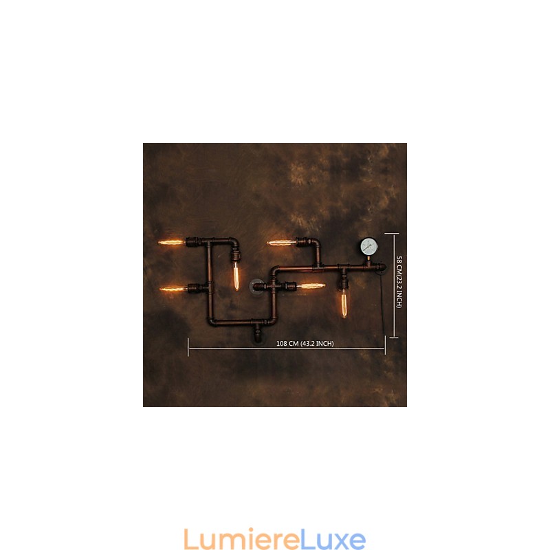 Applique murale 6 lumières finition bronze style industriel rustique Lodge métal