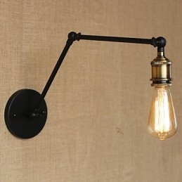 Une lampe murale simple et moderne de style country américain sans miroir et abat-jour avec bras en fer