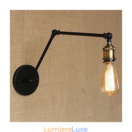 Une lampe murale simple et moderne de style country américain sans miroir et abat-jour avec bras en fer Une lampe murale simple et moderne de style country américain sans miroir et abat-jour avec bras en fer