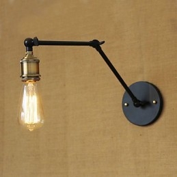 Une lampe murale simple et moderne de style country américain sans miroir et abat-jour avec bras en fer