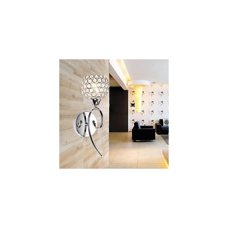 Applique murale en cristal 1 lumière, peinture créative en fer